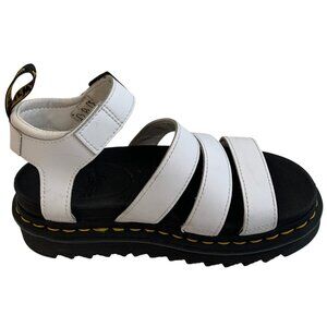 Dr. Martens Blaire White Leather Platform Sandals Size 6 Lightweight Womens EUC